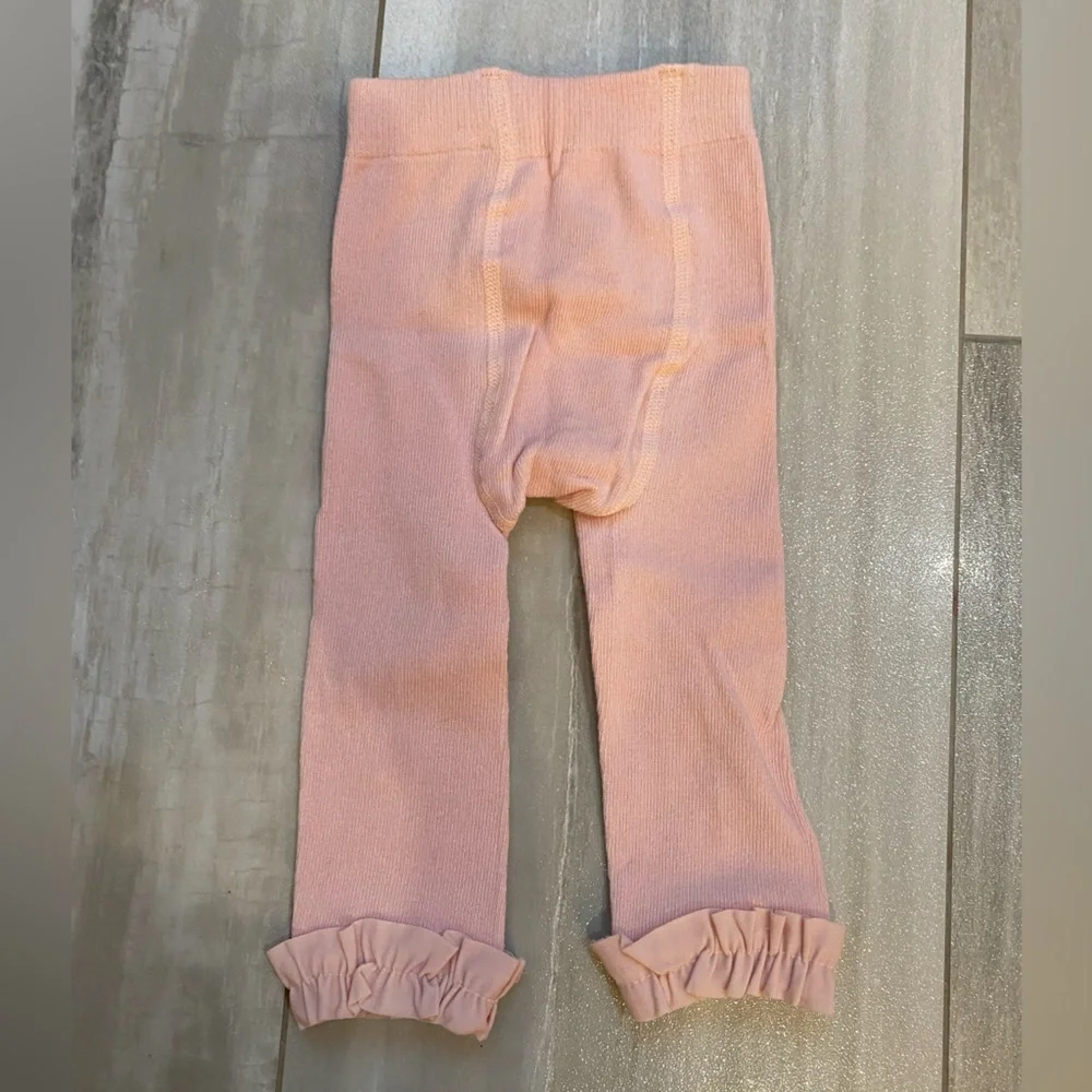 NWT RuffleButts Ballet Pink Pull-On Solid Footless Ruffled Tights, 0-6 months